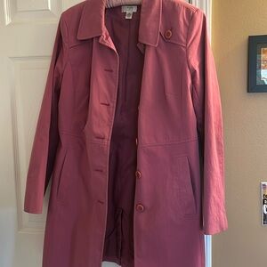 Deep pink button down spring coat
